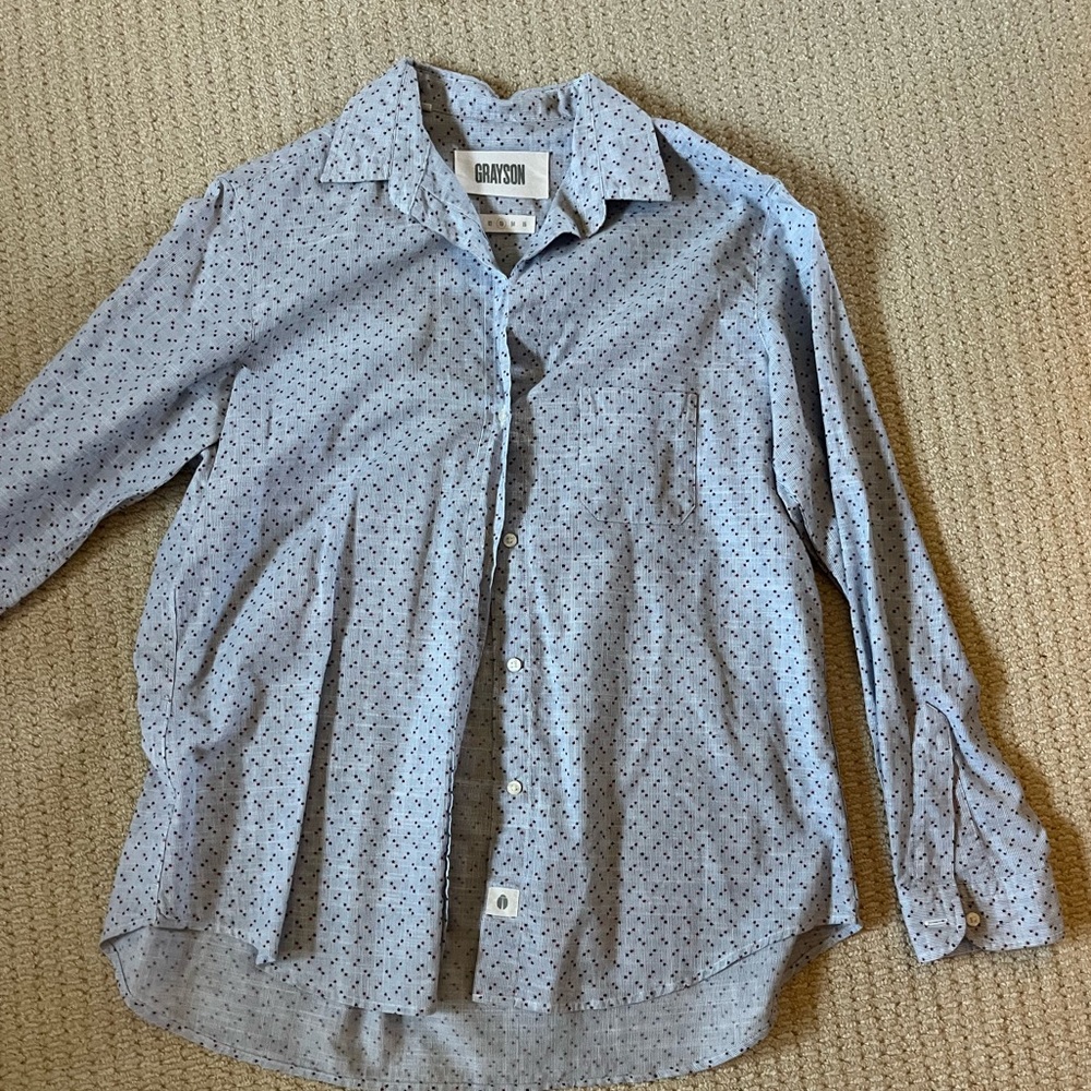 GRAYSON red white a blue blouse size M